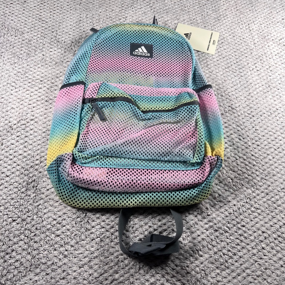 Adidas Hermosa II Mesh Backpack Gradient Flash Aqua Onyx Grey Kids Youth NWT